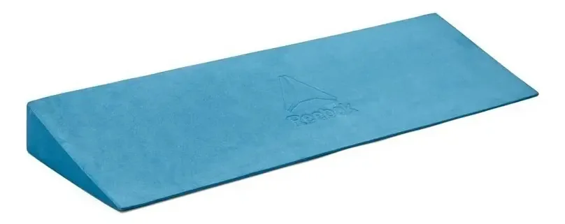 Bloco de borracha triangular Reebok Yoga Pilates, cor de tijolo, azul