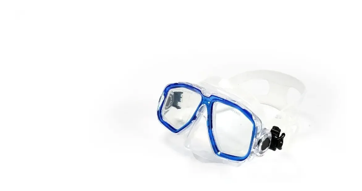 Viseira Bonassi Juventus, mergulho, pesca, mergulho, snorkel, cor: transparente/azul