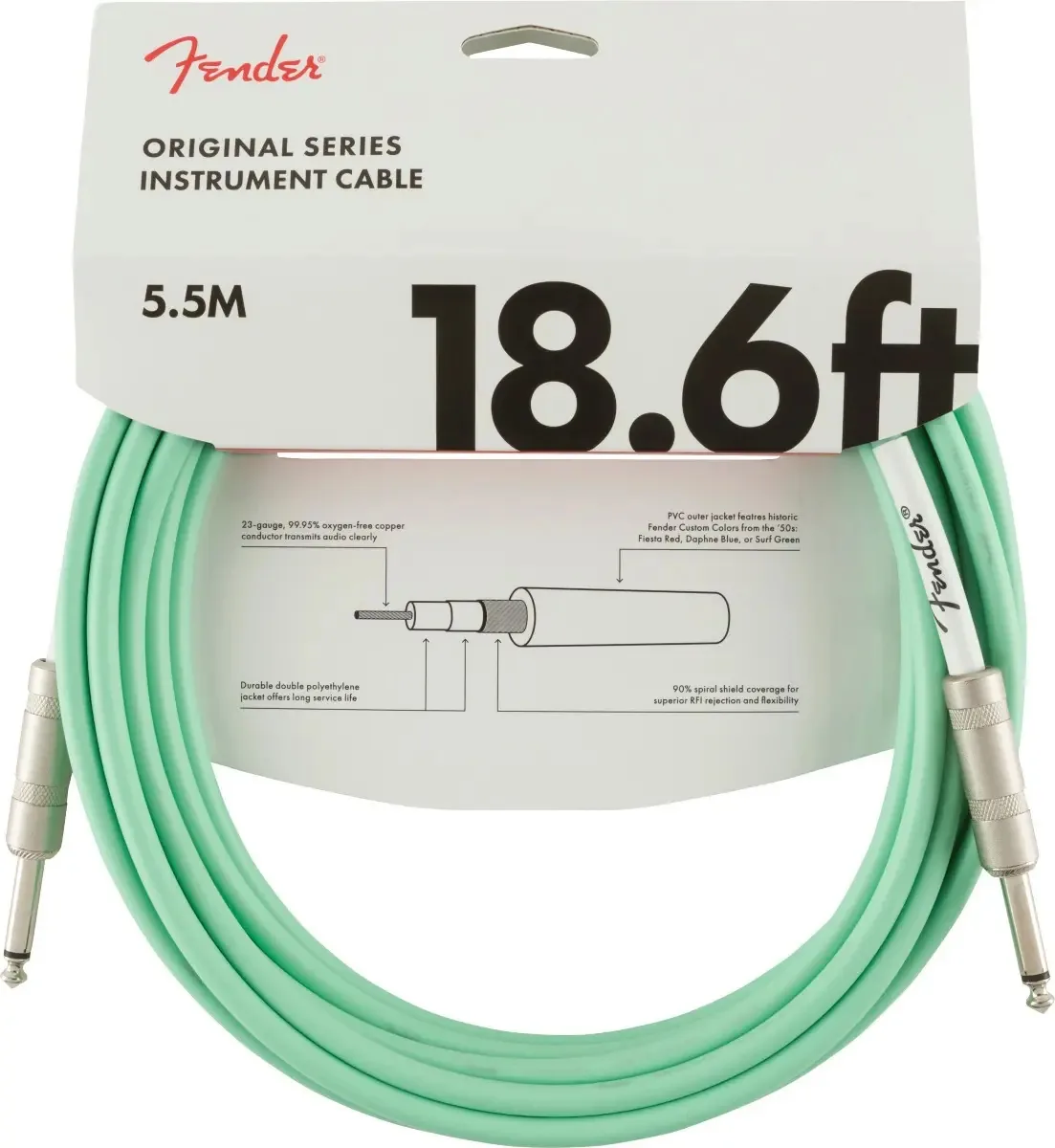 Cabo Para Instrumento Fender Original Series 5.5m Surf Green