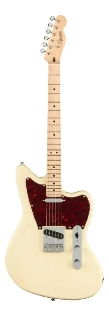Guitarra elétrica Squier by Fender Paranormal Offset Telecaster jazzmaster/offset de choupo olympic white poliuretano brilhante com diapasão de bordo