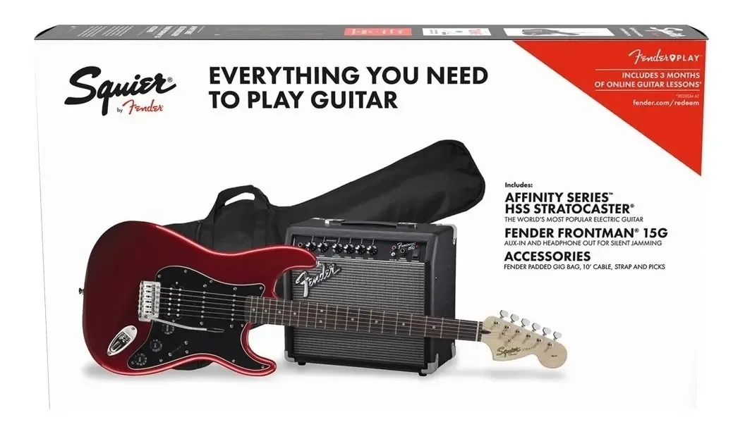 Pacote Fender Squier 0371824009 Stratocaster Hss