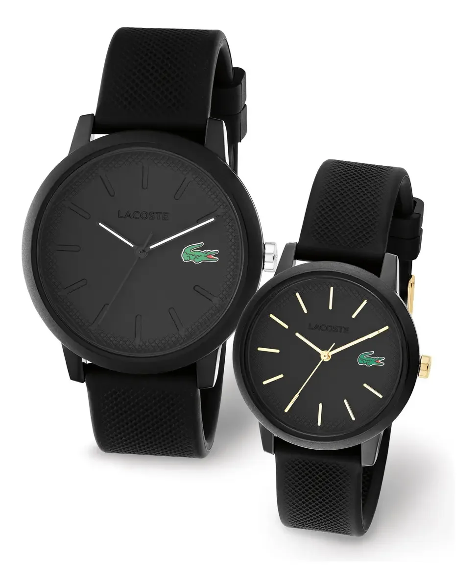 Conjunto de 2 Relógios Lacoste Preto, Silicone, Analógicos