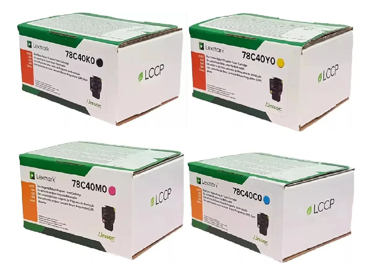 Conjunto de cartuchos para Lexmark 784 4 cores