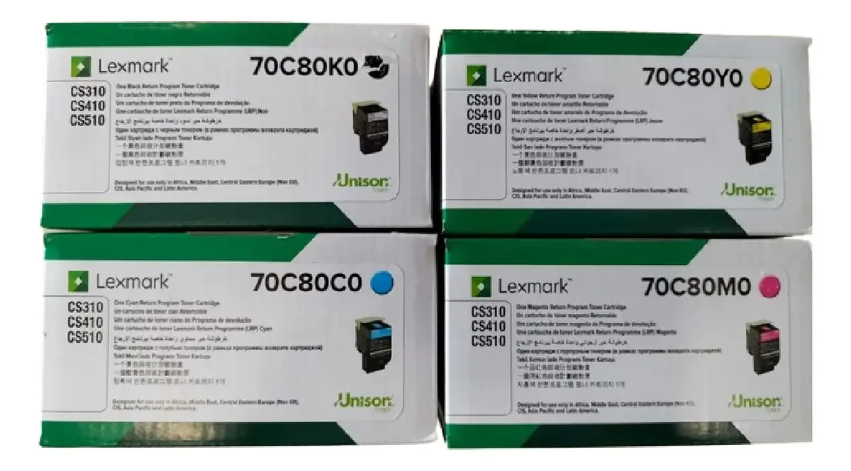 Conjunto de cartuchos para Lexmark 708 4 cores