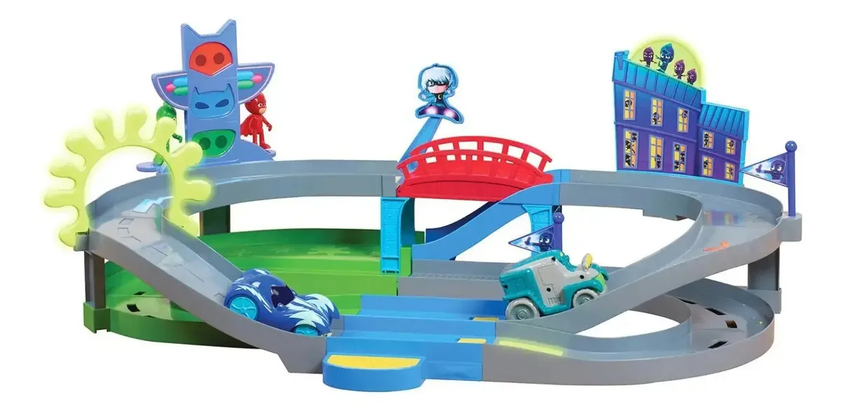 Máscaras Pj - Playset Pista 24780 cor azul