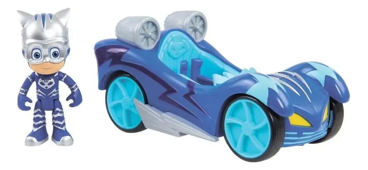 Veículos Pj Masks Turbo Blast - boneco azul de coruja Catboy