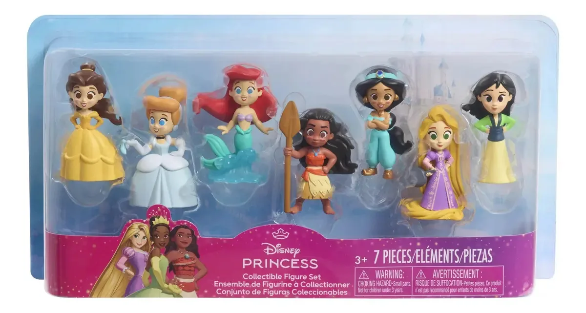 Conjunto de bonecos da princesa Moana Rapunzel Disney Little Mermaid