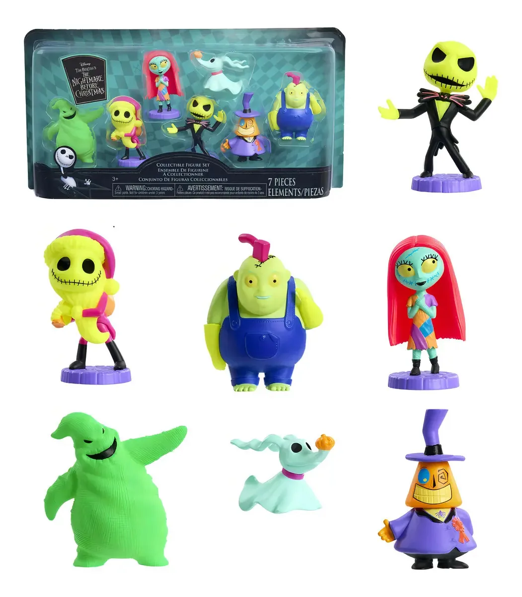 Conjunto de bonecos Jack Sally de 5 cm The Nightmare Before Christmas