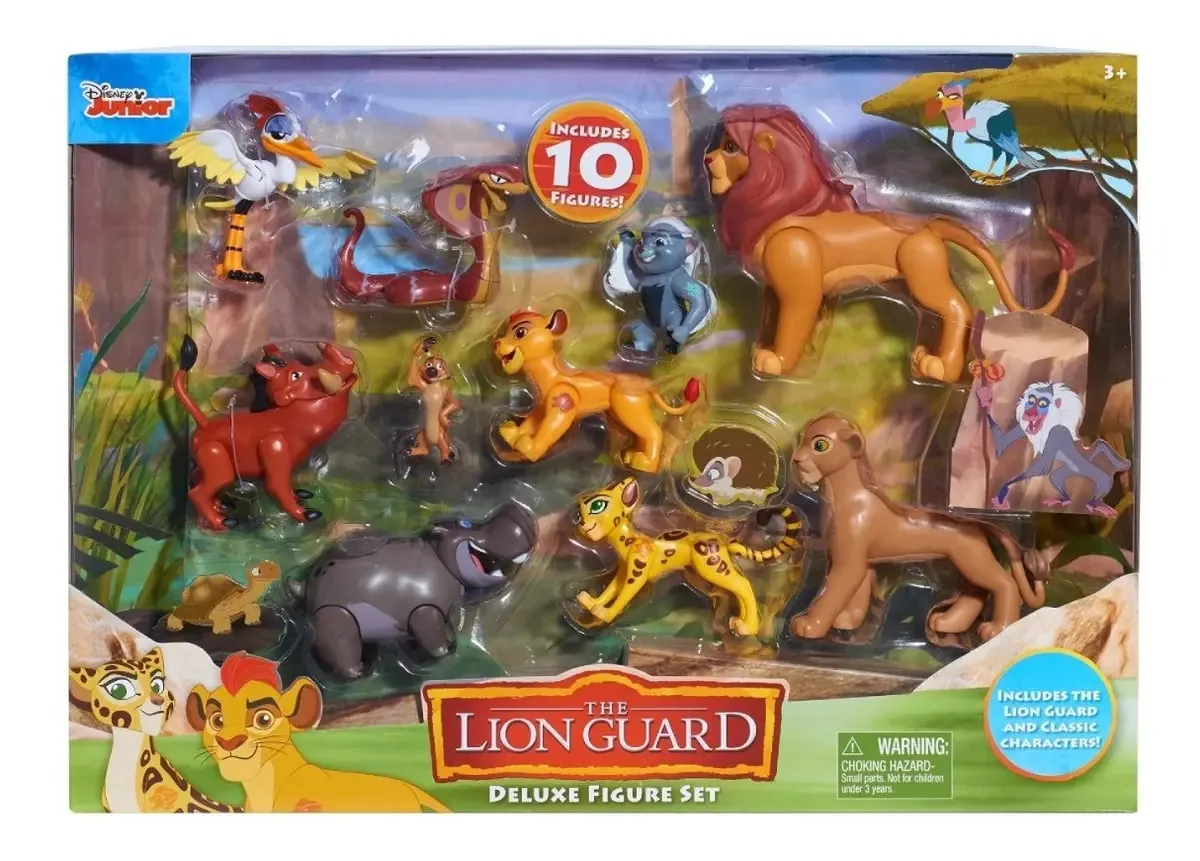 Conjunto de 10 bonecos de brinquedo Disney The Lion Guard Lion Guard