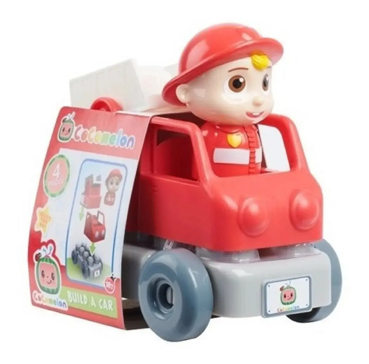 Veículo de caminhão de bombeiros Cocomelon Figure Jj Fire Truck