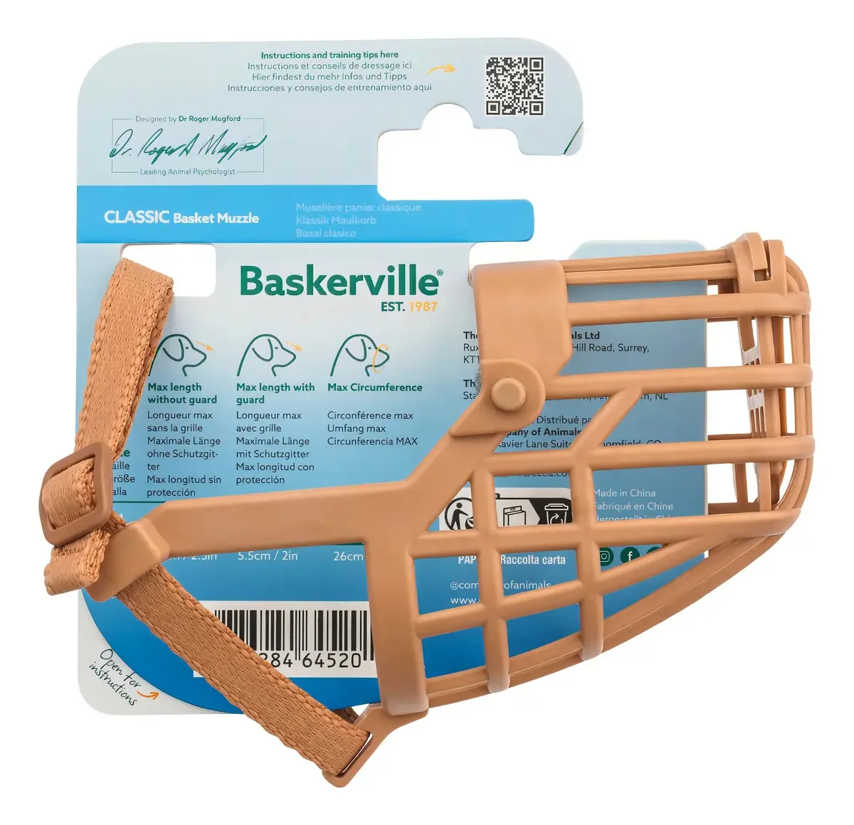 Focinheira Para Cães Baskerville Classic Basket Tamanho 5