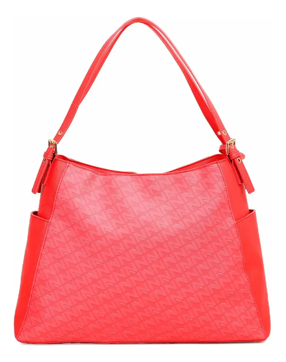 Bolsa tiracolo da marca Nautical Brand, interior grande, coral, liso, níquel