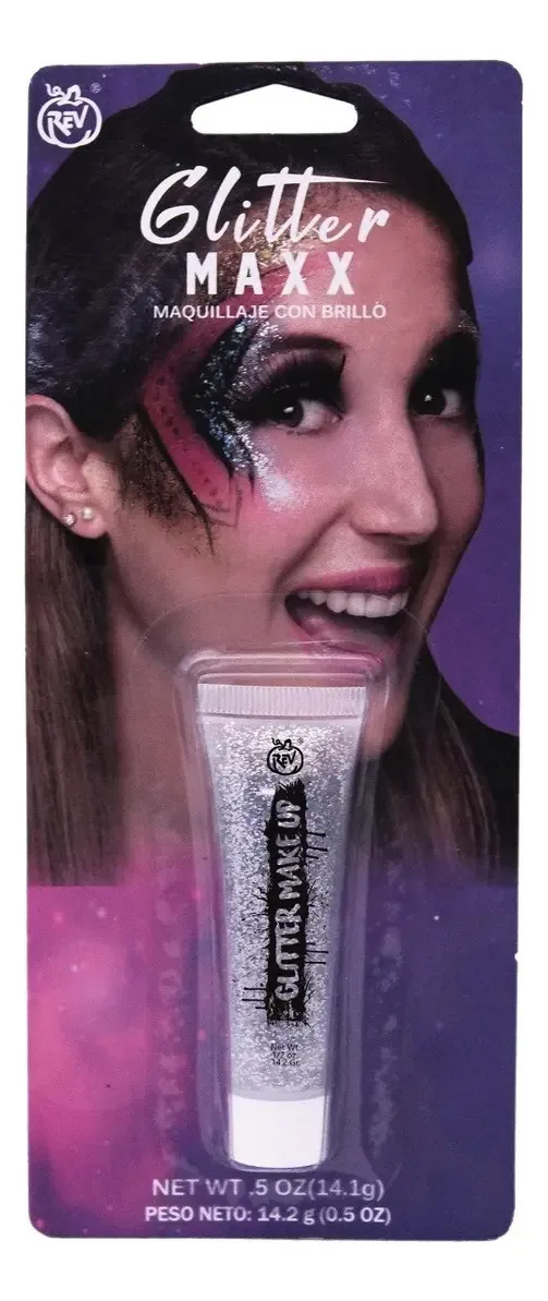 Fantasy Makeup Glitter, cor prata, acessórios, trajes