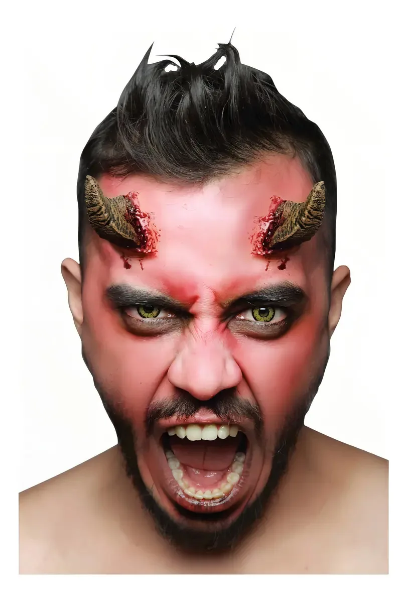 Aplicação: Demon Horns Latex Hallowen 25147 Cor: Marrom | Demon Horns