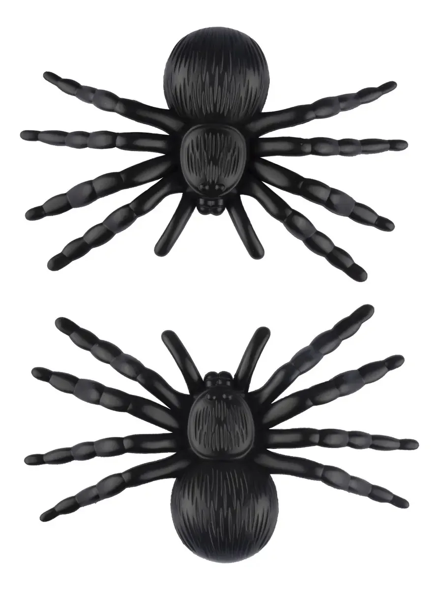 Dupla de aranhas falsas decorativas para festas de Halloween