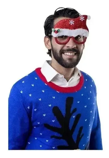 Lentes de chapéu de festa de Papai Noel