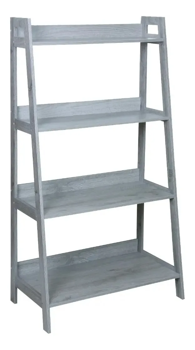 Estante grande, organizador minimalista, escada cinza multiuso