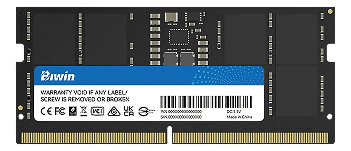 Memória RAM preta 32GB 1x32GB BIWIN BD5SD32G56C46
