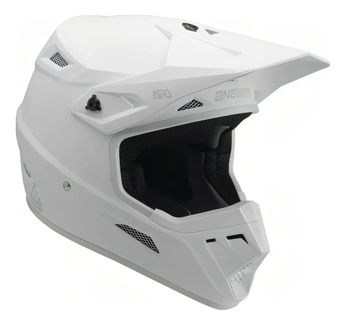 Resposta: Capacete de motocicleta Solid Kids, capacete branco, tamanho M