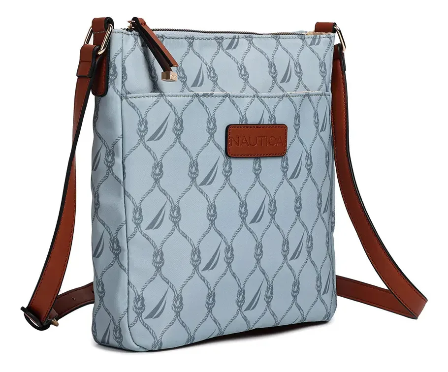 Bolsa de ombro Nautica A04215 cor azul claro