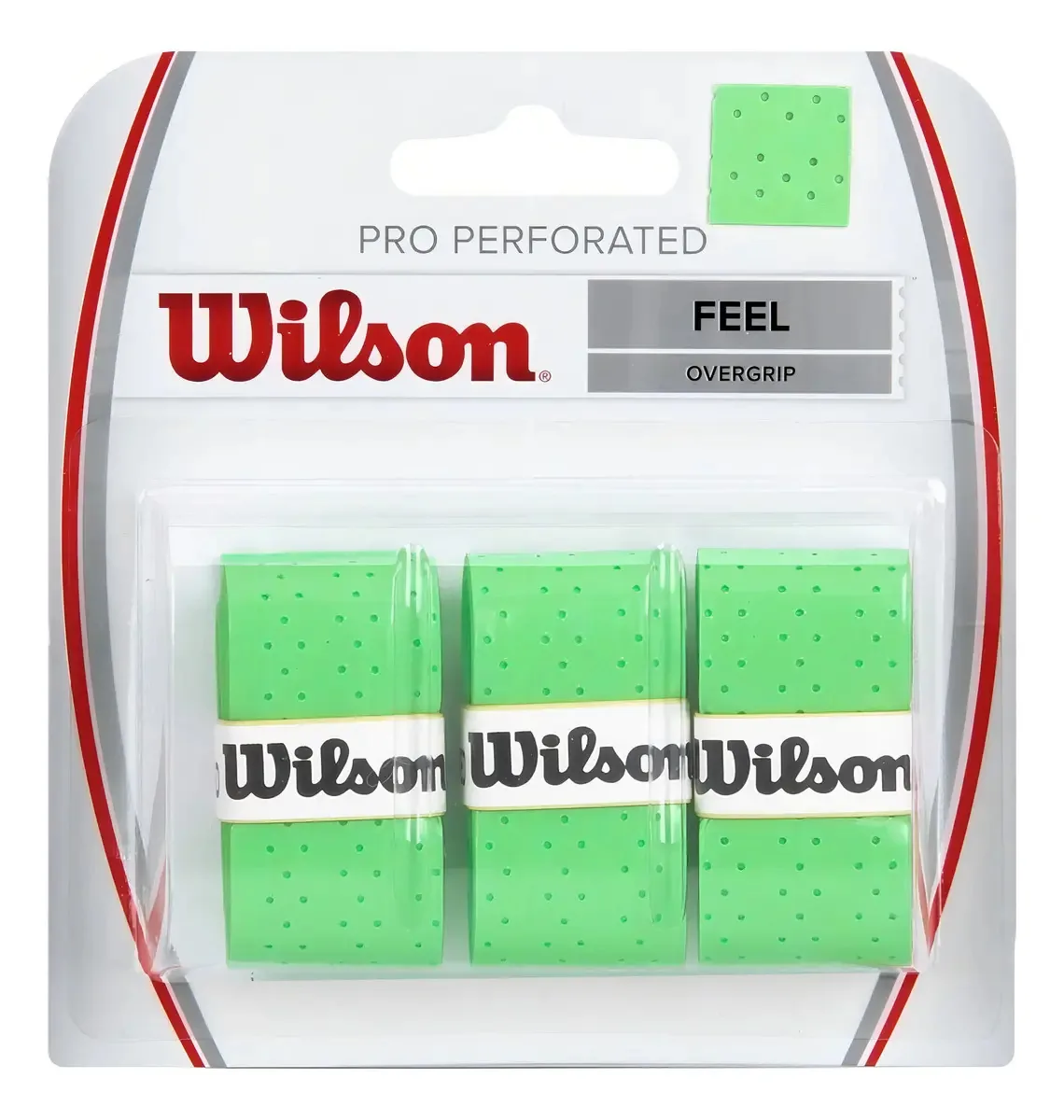 Overgrip Wilson Pro Perforated Verde - 3 Unidades