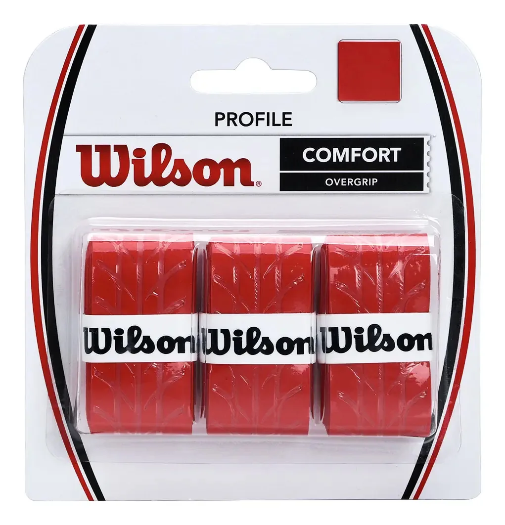 Overgrip Wilson Profile Com 03 Unidades Vermelho