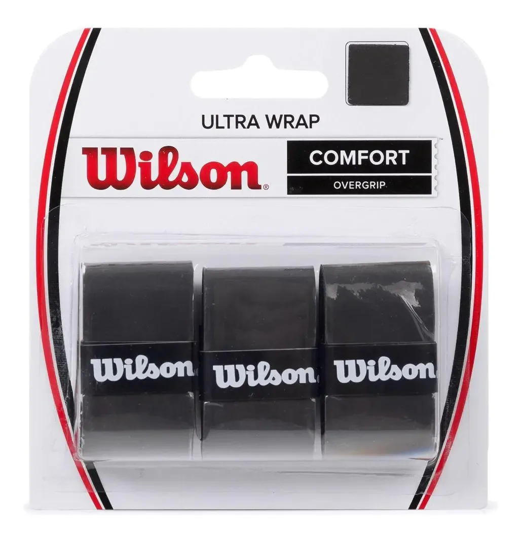 Overgrip Wilson Ultra Wrap Preto - Pack Com 3 Unidades