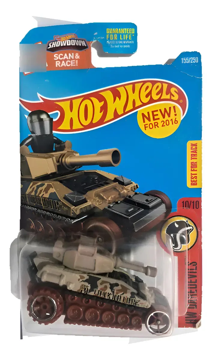 Tanque de brinquedo Zuru Hot Wheels em escala 1/64, caixa de fósforos