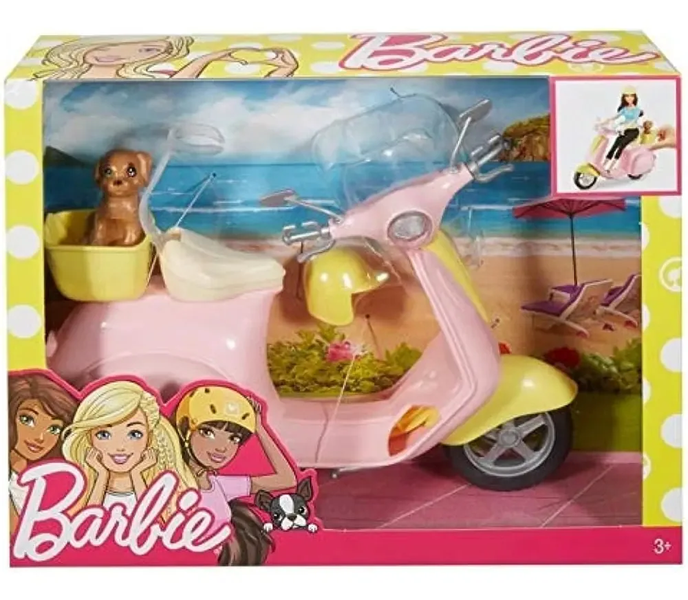 Barbie ciclomotor com cachorrinho