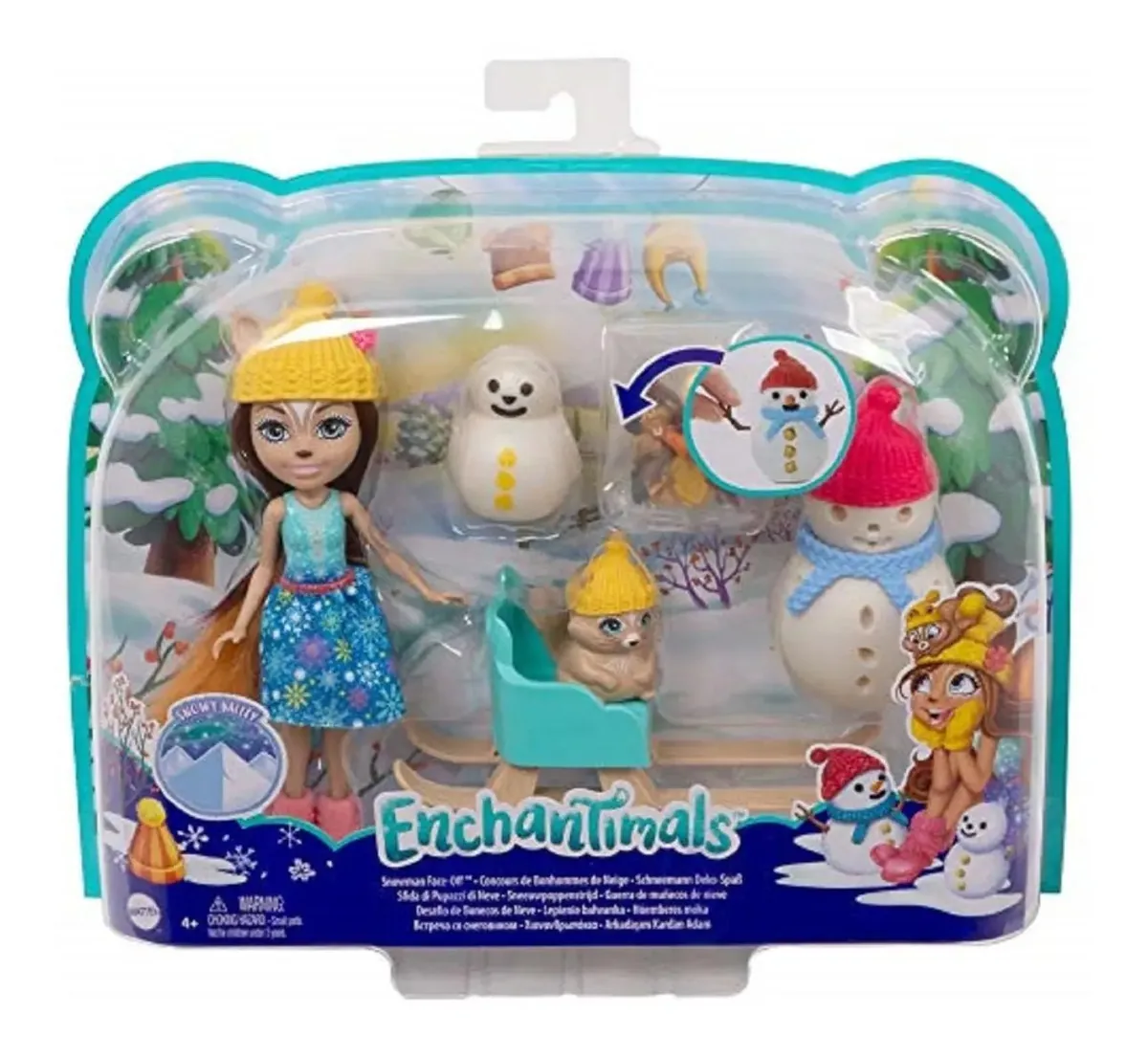 Conjunto Enchantimals Sharlotte e bonecos de neve