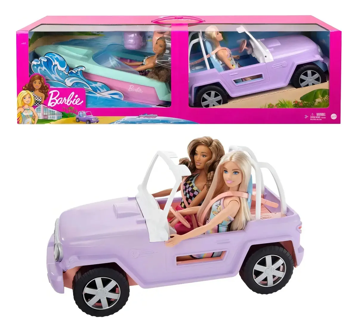 Barbie Ride com uma amiga com 2 veículos e 2 bonecas com Acc