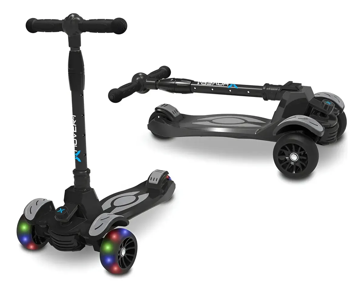 Scooter dobrável Hover-1 Vivid Patin +5 anos de rodas com luzes, cor preta