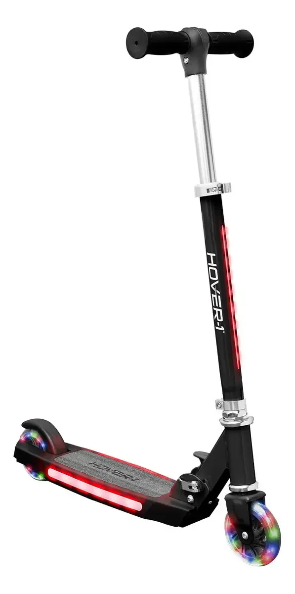 Scooter dobrável para crianças com luzes LED e freio de pé