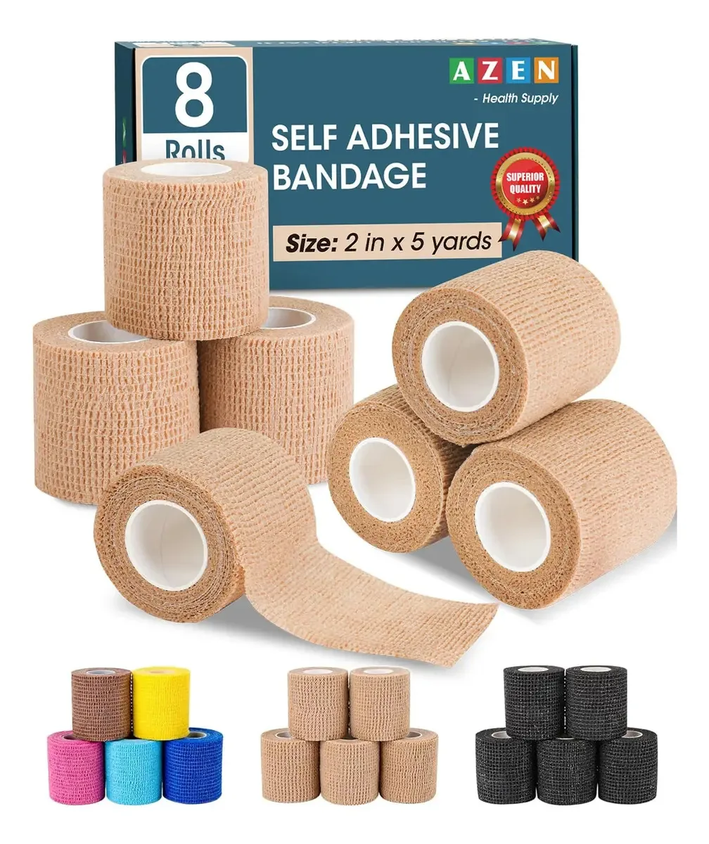 Pacote Azen de 8 bandagens autoadesivas, envoltório elástico. Cor A-8skin