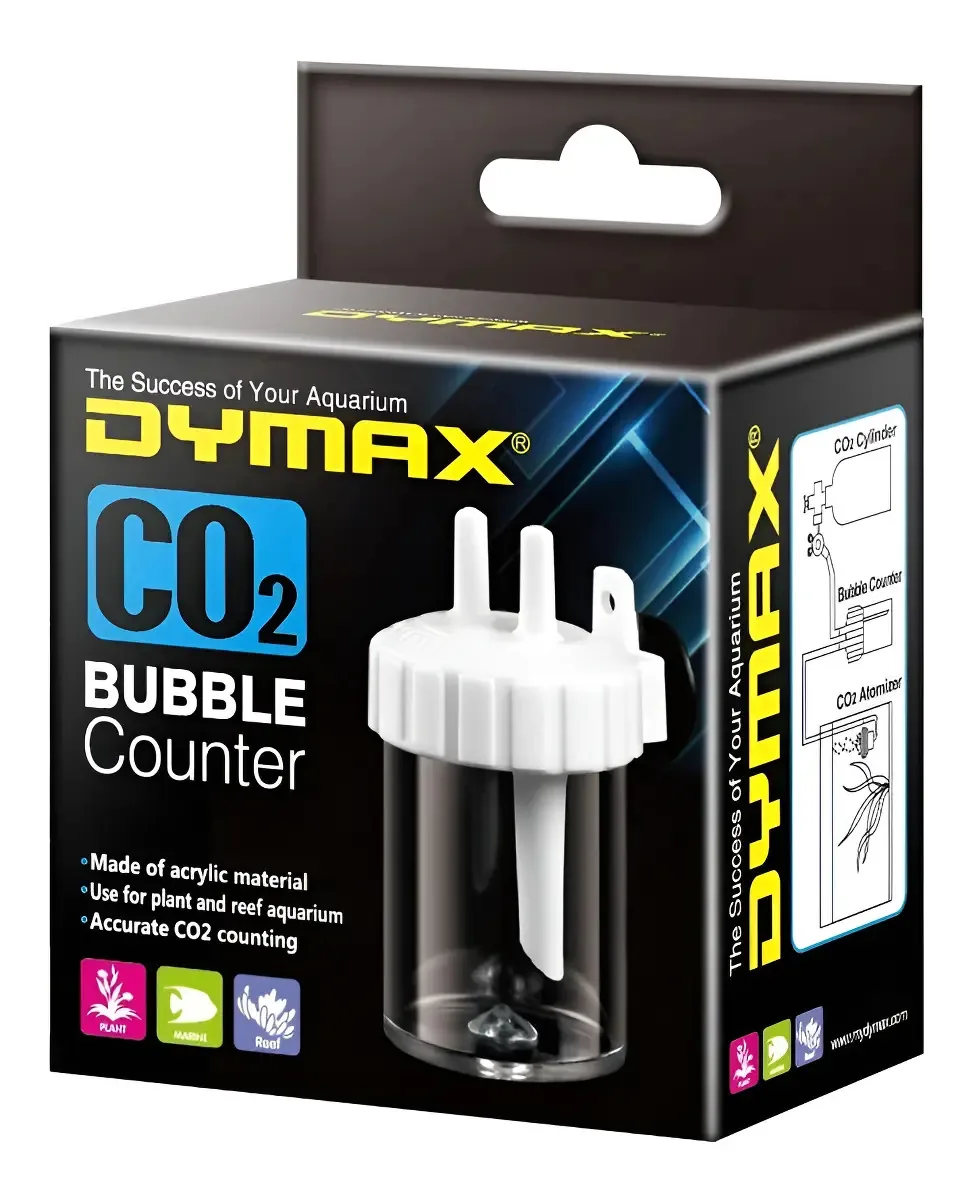 Contador de bolhas de CO2 acrílico Dymax Planted Polypteram