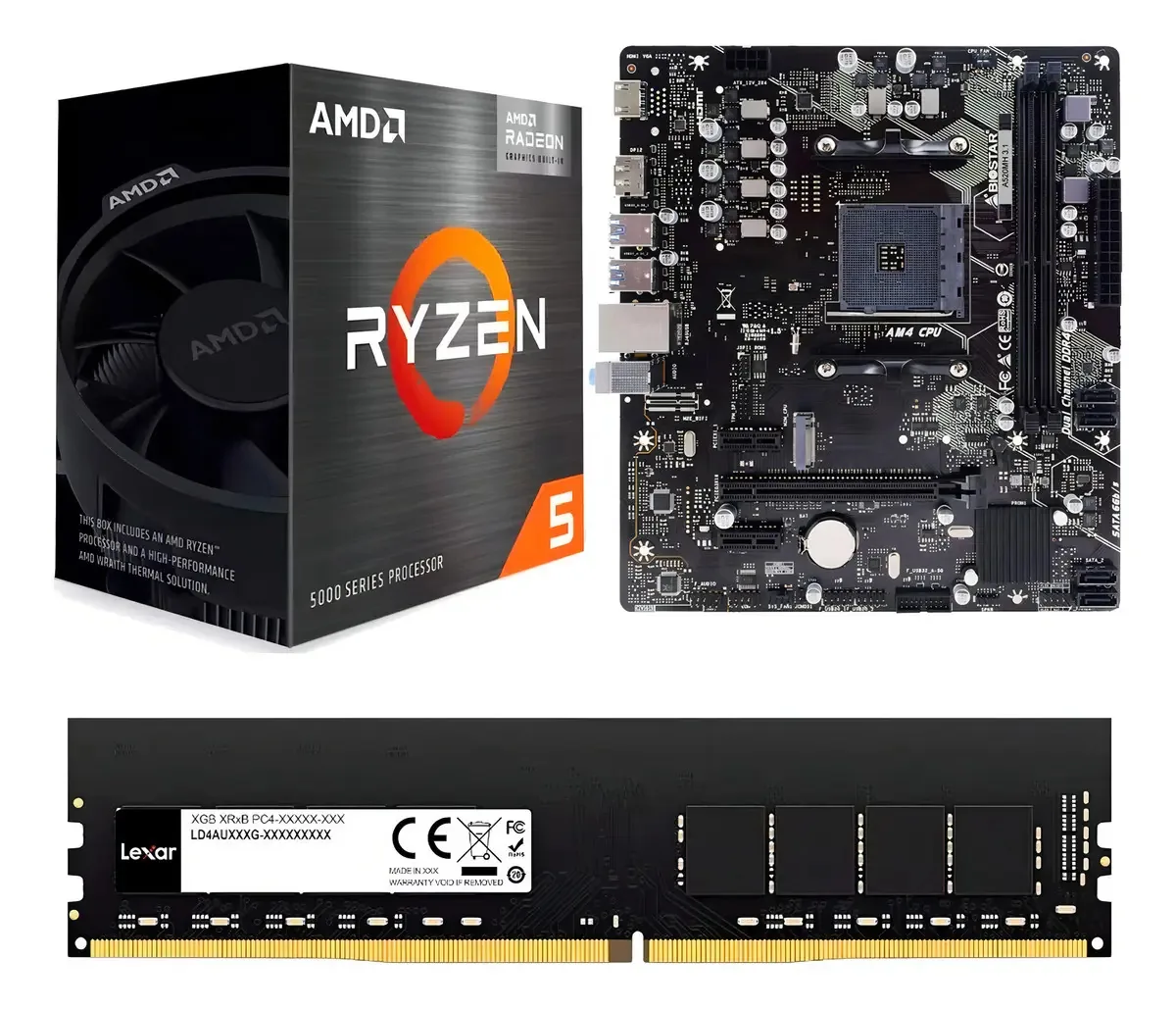Amd Ryzen 5 + Mother + Combo de atualização de 8 GB, cor preta