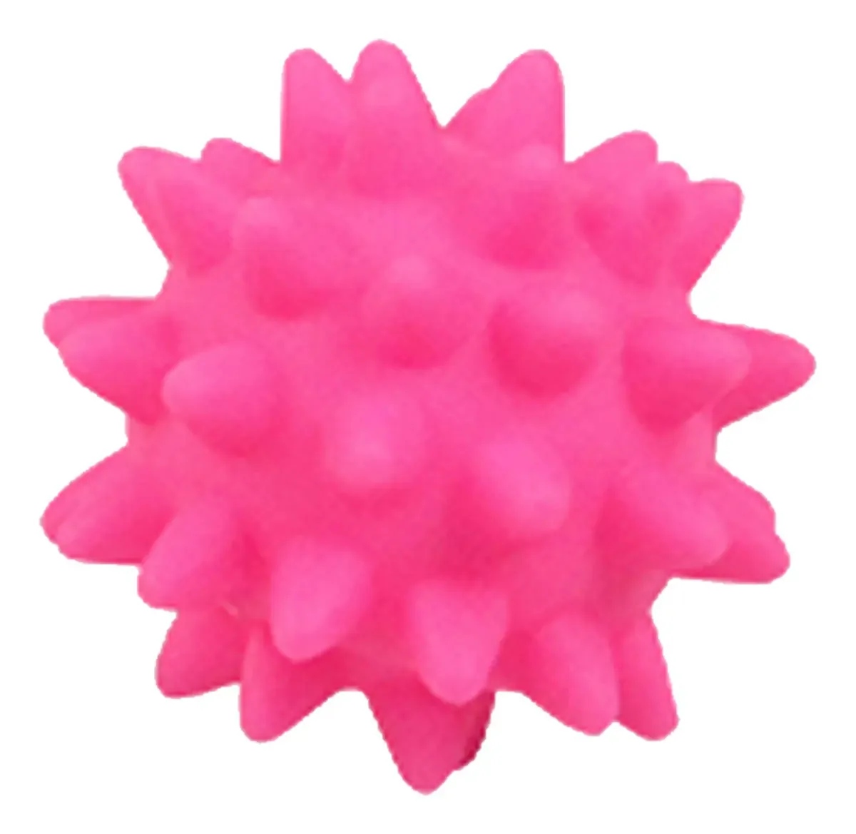 Bola de brinquedo para cães de 6 cm com pontas e som/goma de mascar rosa Pawise