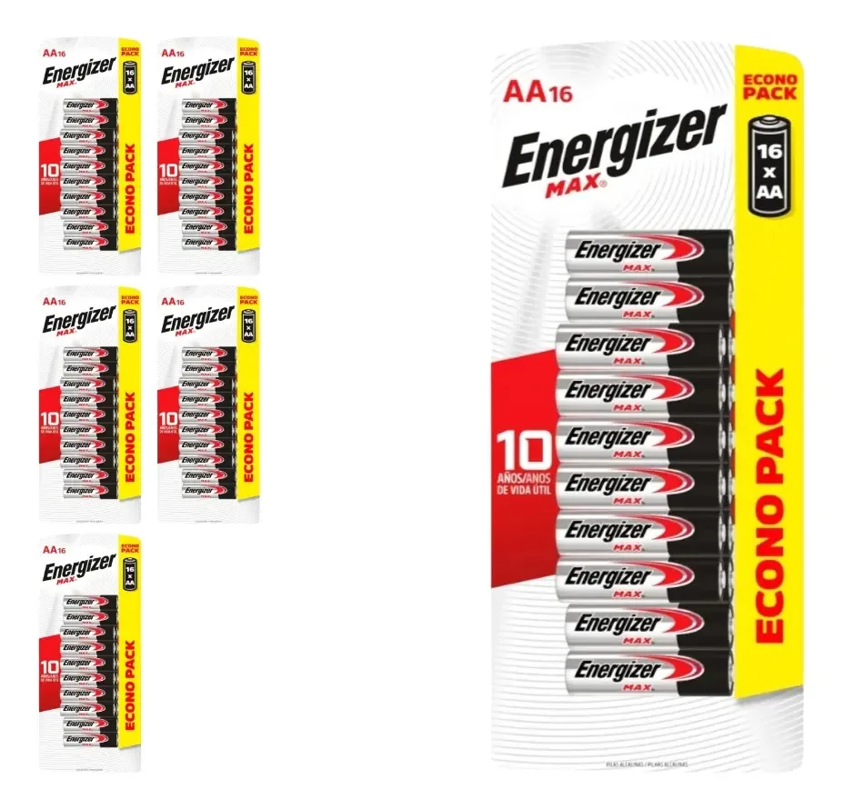 96 Pilhas Alcalinas Aa Max Energizer (6 Cart)