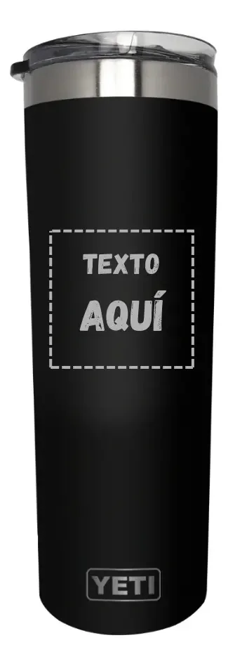 Garrafa térmica de aço inoxidável Yeti Skinny de 20 onças | Gravação a laser personalizada (texto)
