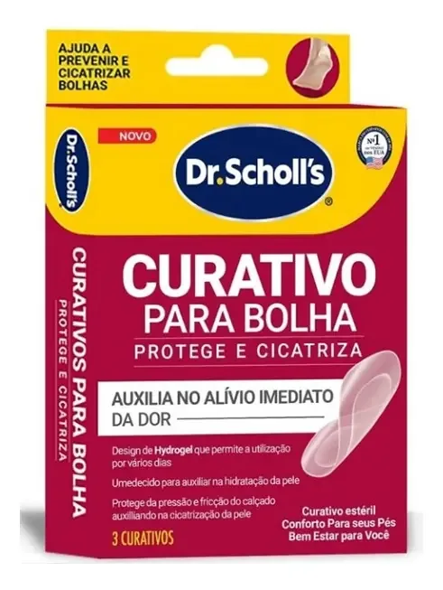 Curativo Para Bolhas Transparente Dr. Scholls Caixa 3 Unidades