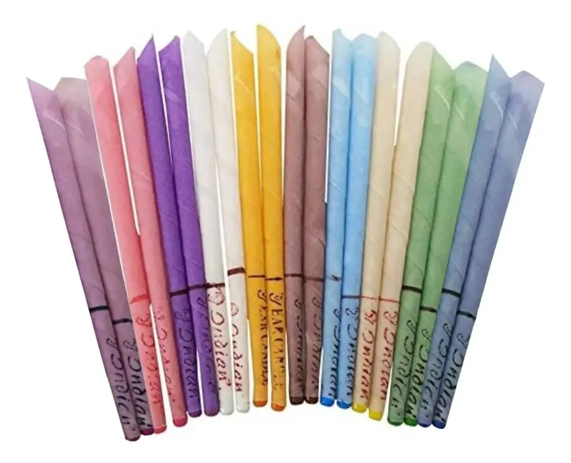 20 peças para limpeza de ouvidos, aromaterapia, cera de ouvido, velas cônicas