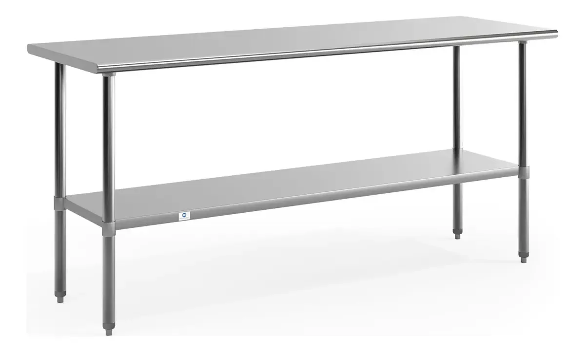 Mesa de trabalho de aço inoxidável com armazenamento inferior