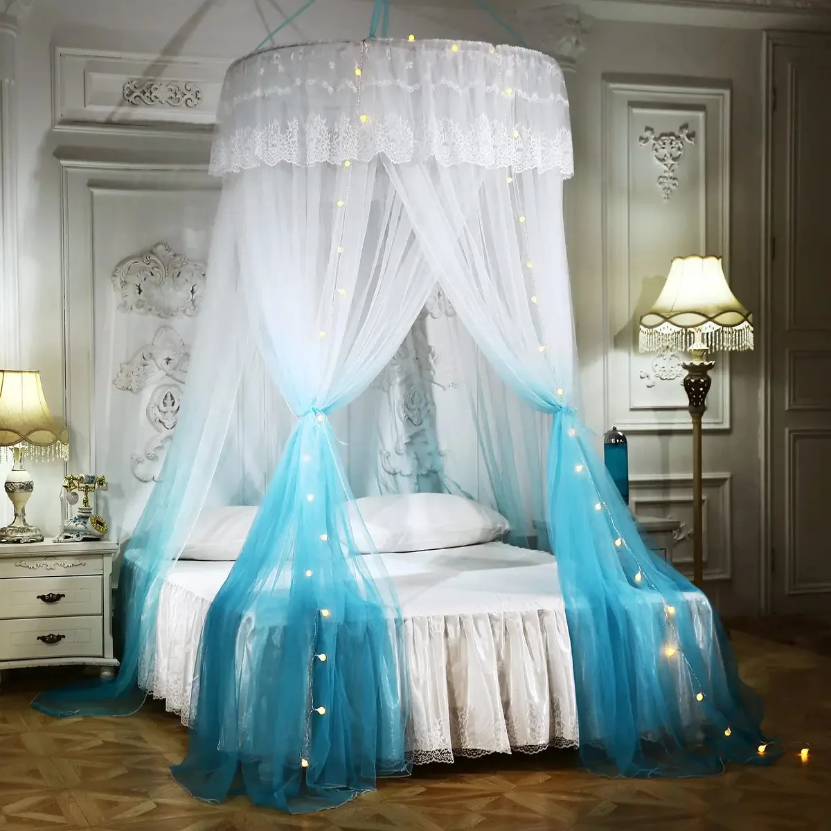 Toldo de cama Mengeris Princess para meninas e adultos com Luc