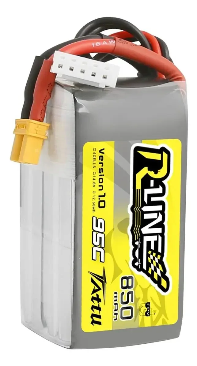 Bateria Tattu Lipo 850mah 14,8v 95c 4s com plugue Xt30