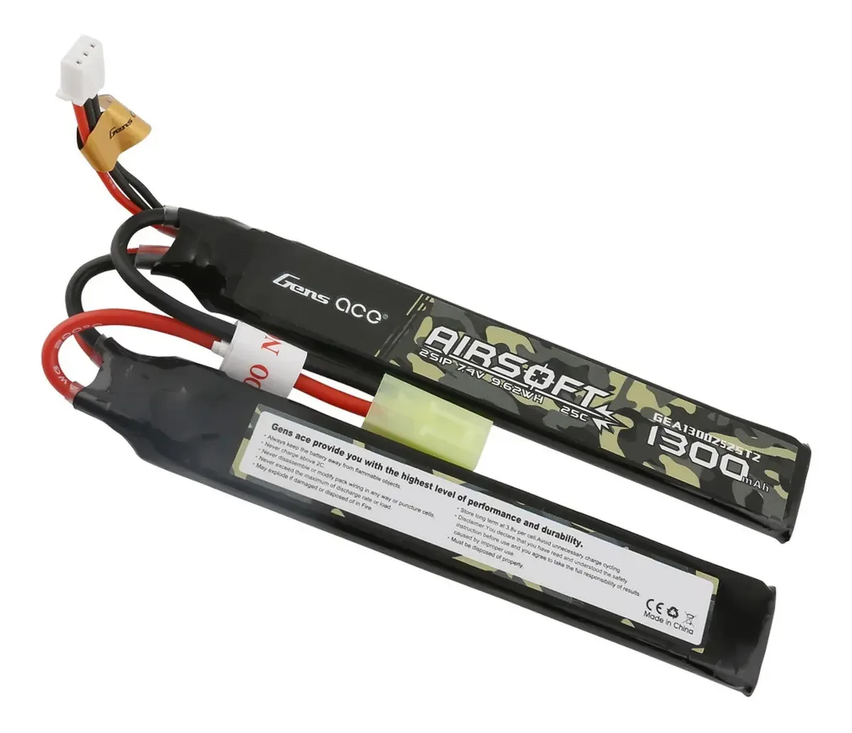 Bateria Lipo Airsoft 7.4v 1300mah 2s 25c Gens Ace Top