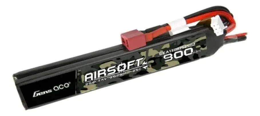 Bateria LiPo Gens Ace 11.1V 25C 900mAh Airsoft Conector Deans