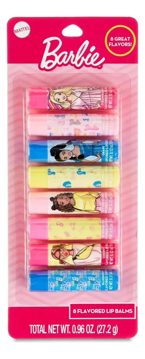 Kit 8 Lip Balms Barbie Eua