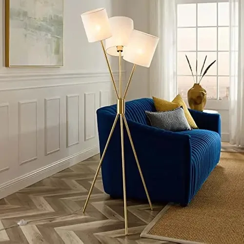 Luminária de chão Alexa de 3 luzes em ouro