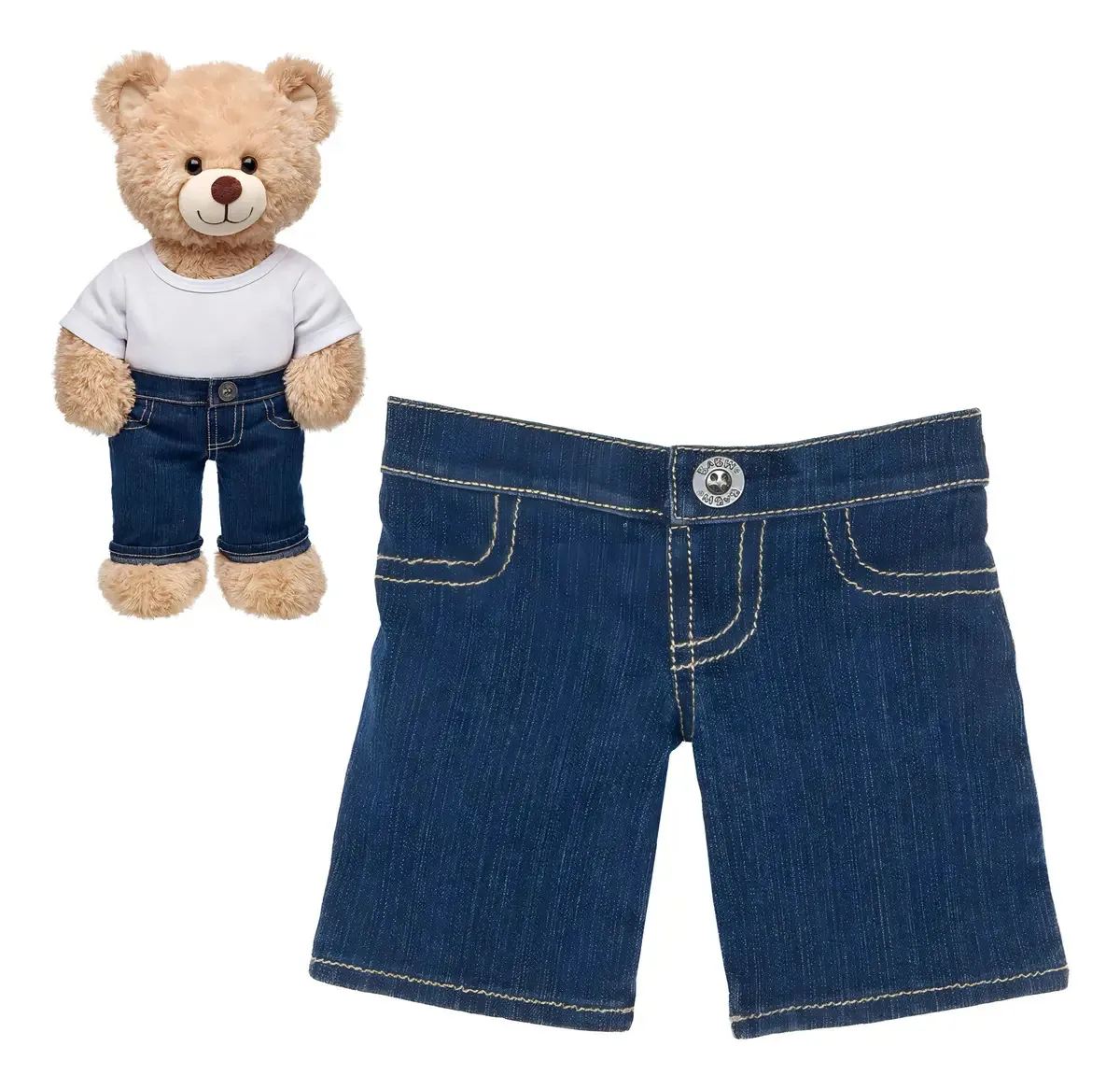 Jeans azuis constroem um urso