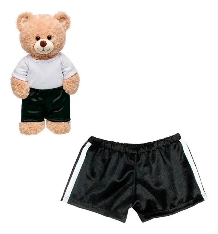 Shorts esportivos pretos Build-a-Bear